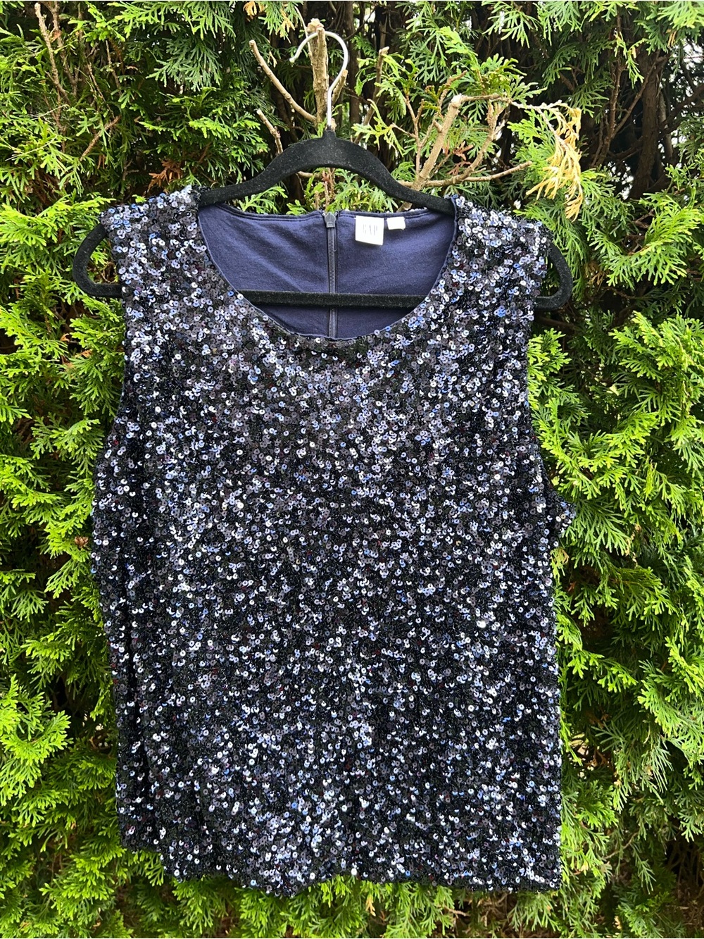 GAP Women's Navy Sequin Blouse